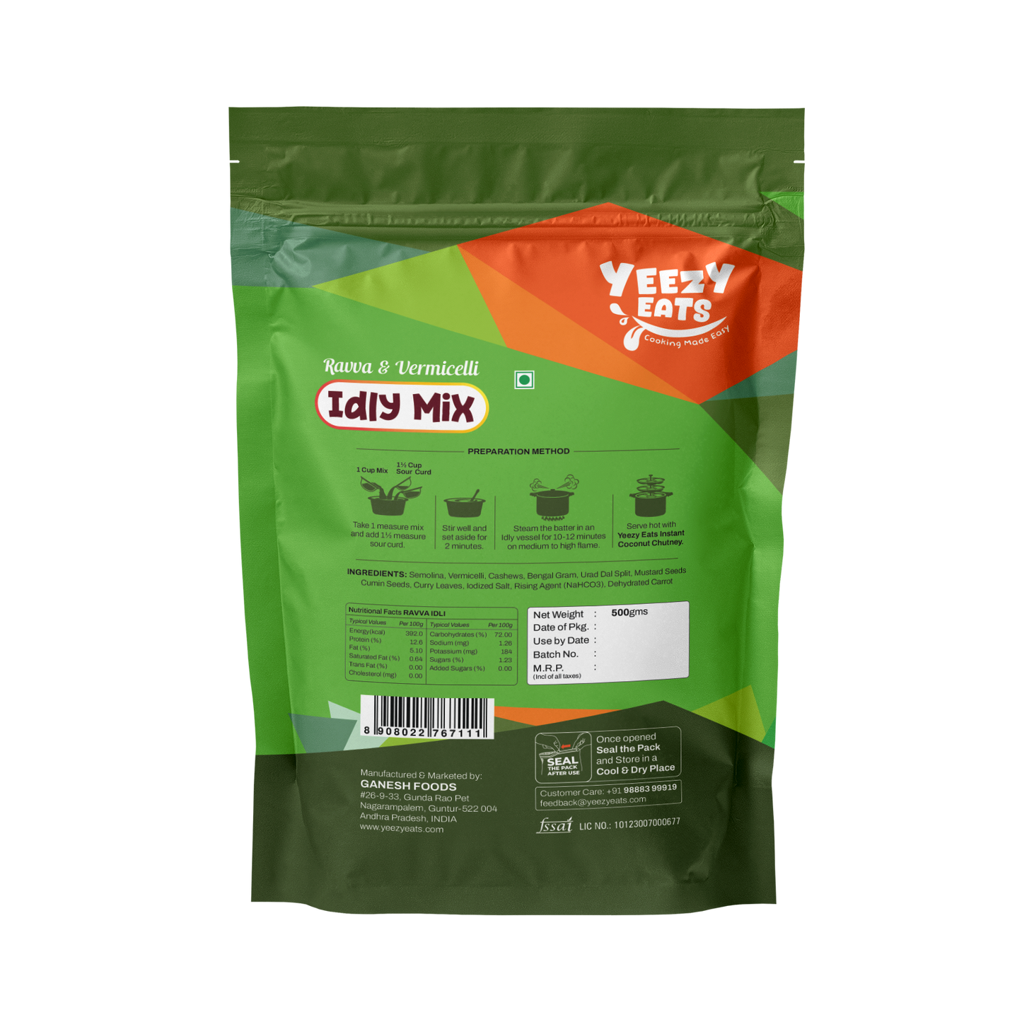 Yeezy Eats Idly Mix – Rava & Vermicelli | Instant