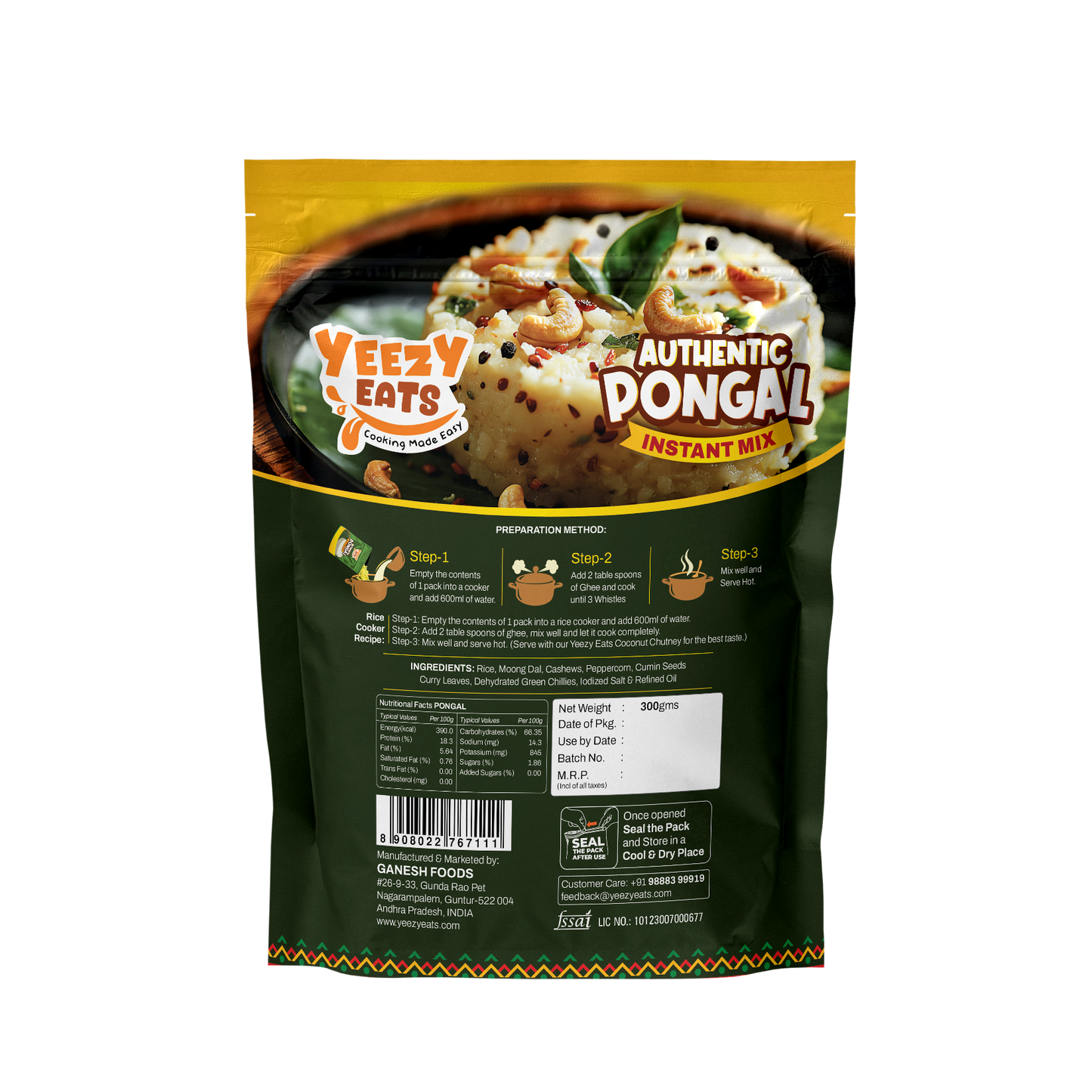 Yeezy Eats Authentic Pongal Instant Mix